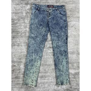 Jou Jou Jeans Juniors‎ 9/10 Blue Premium Denim Slim 80s 90s Retro Acid Wash